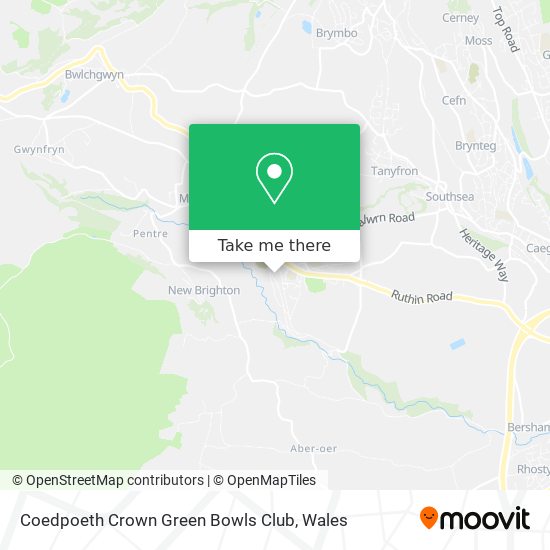 Coedpoeth Crown Green Bowls Club map