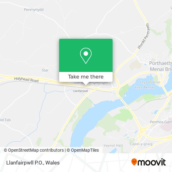 Llanfairpwll P.O. map