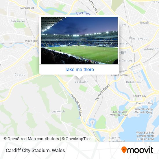 Cardiff City Stadium, home to Cardiff City, Wales - Football Ground Map