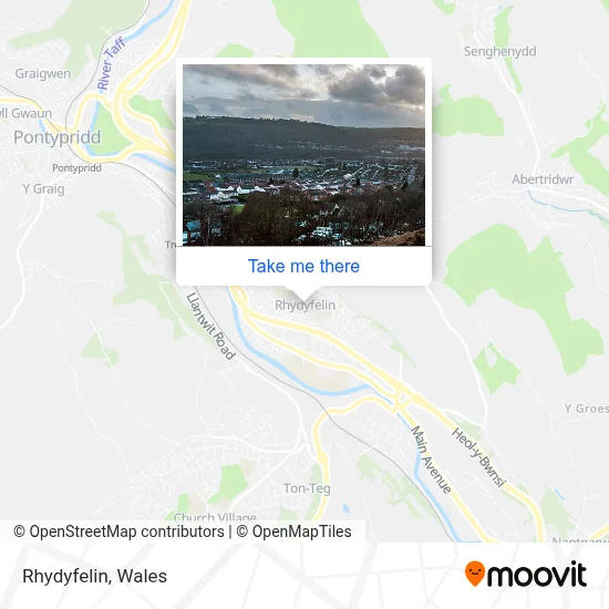 Rhydyfelin map