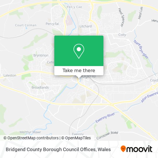 Bridgend County Borough Council Offices map