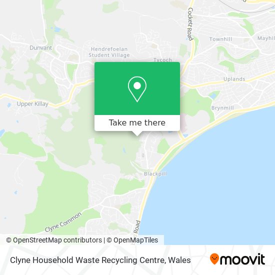 Clyne Household Waste Recycling Centre map