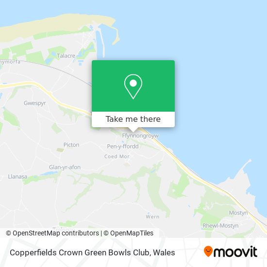 Copperfields Crown Green Bowls Club map