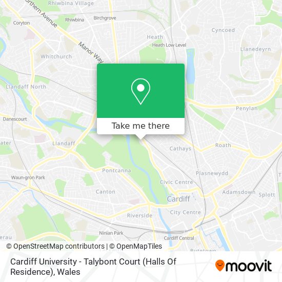 Cardiff University - Talybont Court (Halls Of Residence) map