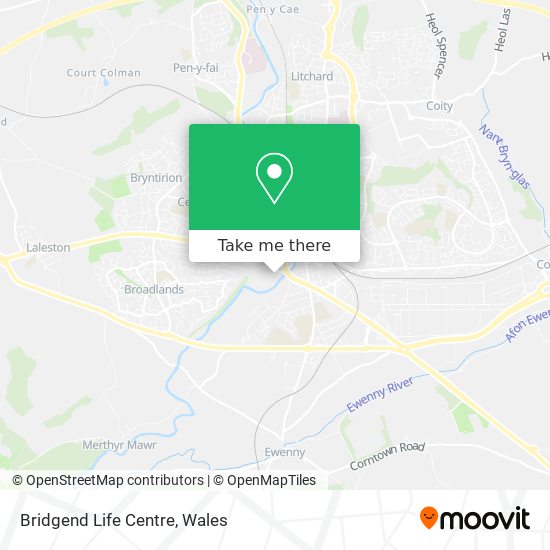 Bridgend Life Centre map