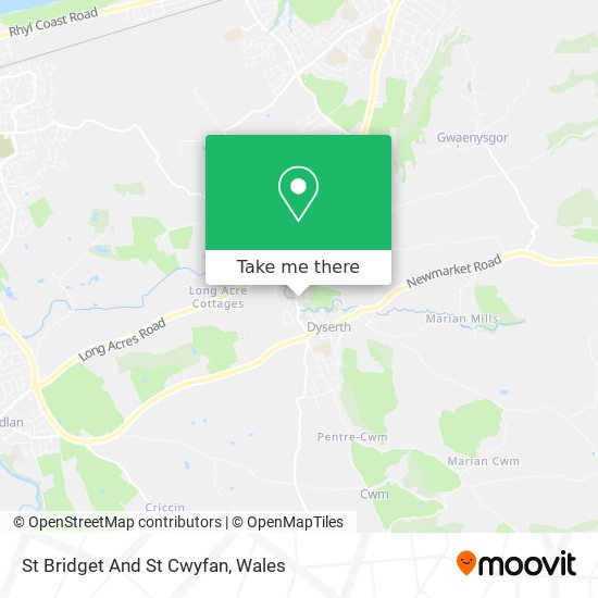 St Bridget And St Cwyfan map