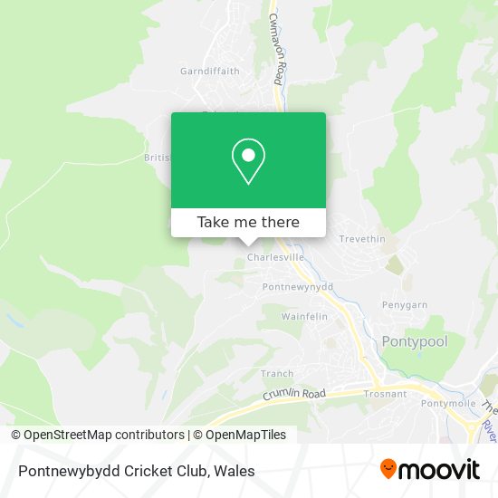 Pontnewybydd Cricket Club map