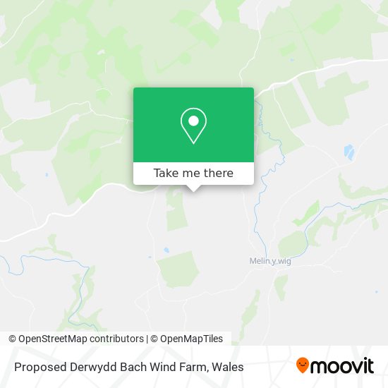 Proposed Derwydd Bach Wind Farm map