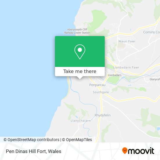 Pen Dinas Hill Fort map