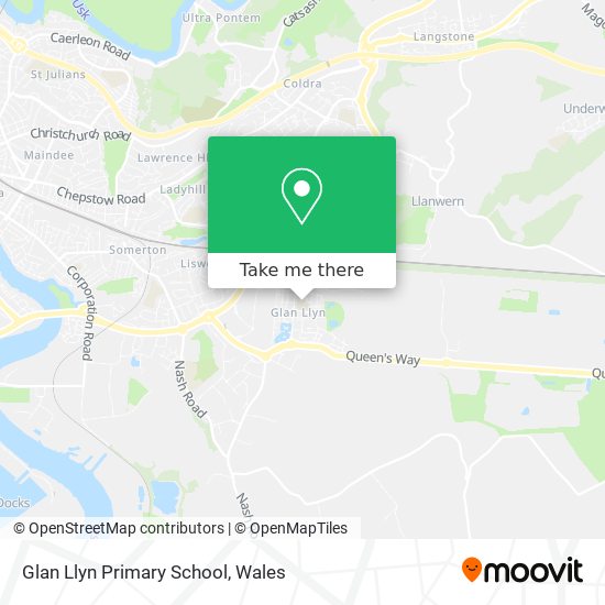 How to get to Glan Llyn Primary School in Newport by bus or train?