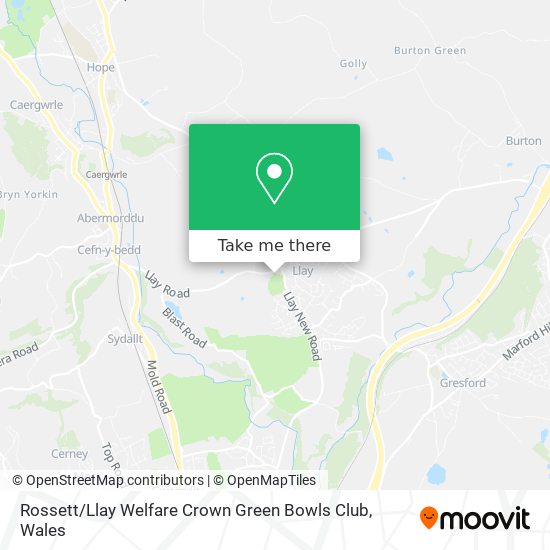 Rossett / Llay Welfare Crown Green Bowls Club map