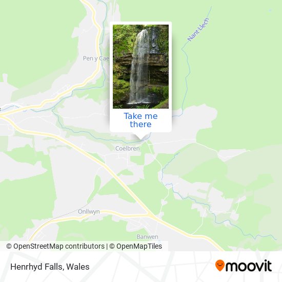 Henrhyd Falls map