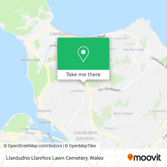 Llandudno Llanrhos Lawn Cemetery map