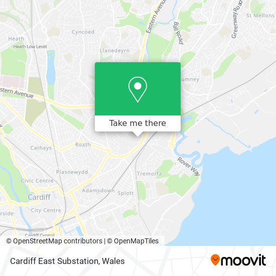 Cardiff East Substation map
