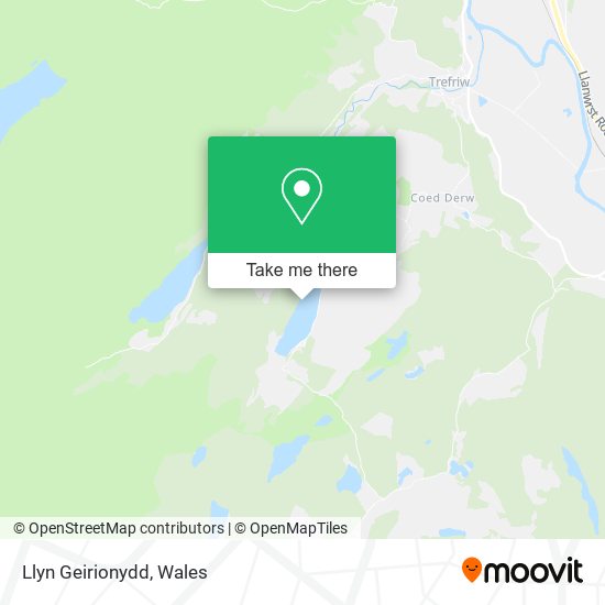 Llyn Geirionydd map