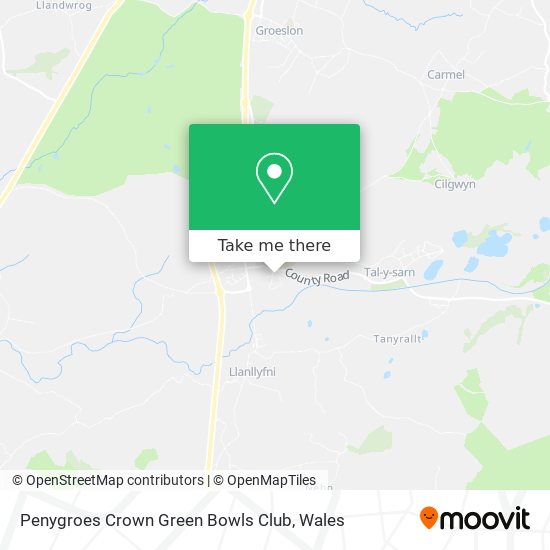 Penygroes Crown Green Bowls Club map