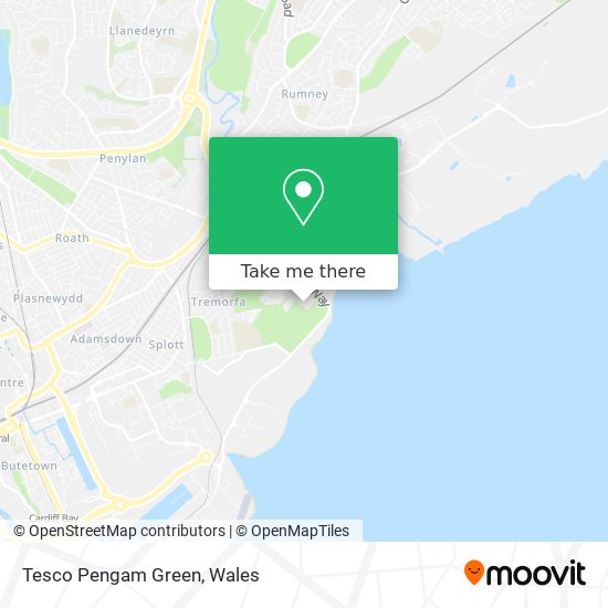 Tesco Pengam Green map