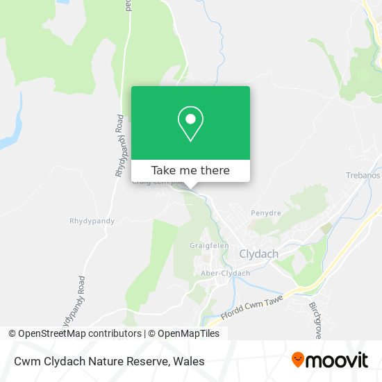 Cwm Clydach Nature Reserve map