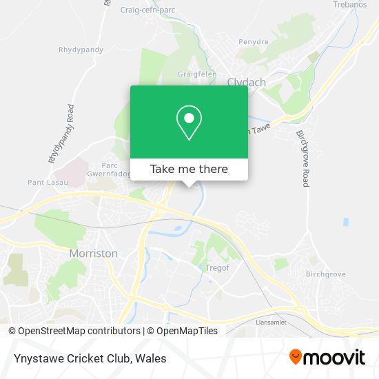 Ynystawe Cricket Club map