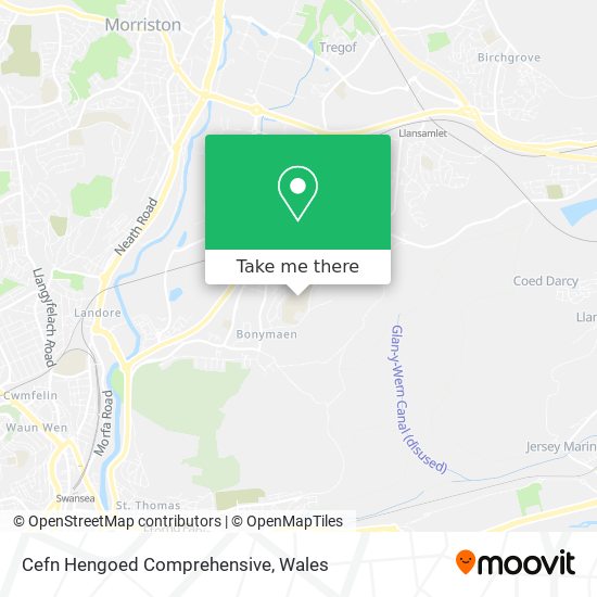 Cefn Hengoed Comprehensive map