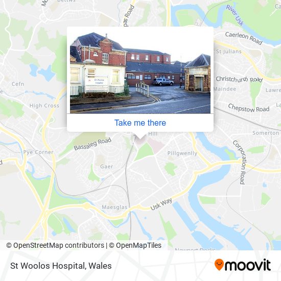 St Woolos Hospital map