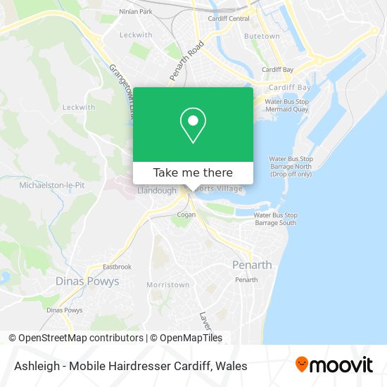 Ashleigh - Mobile Hairdresser Cardiff map