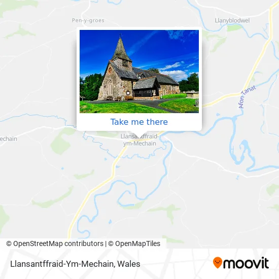 Llansantffraid-Ym-Mechain map