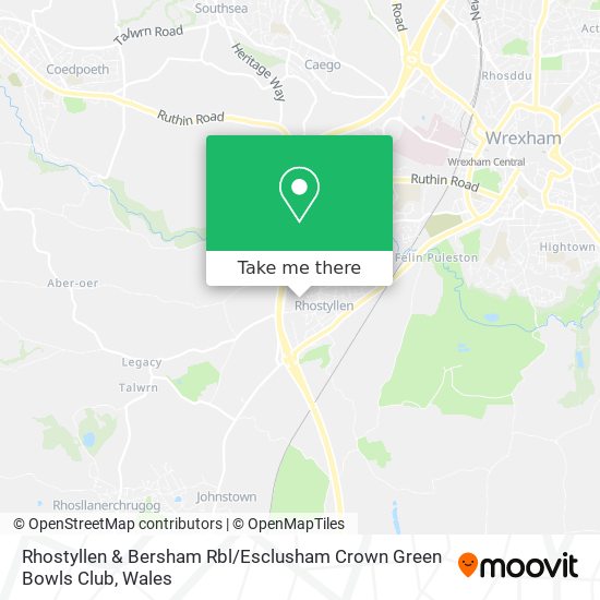 Rhostyllen & Bersham Rbl / Esclusham Crown Green Bowls Club map