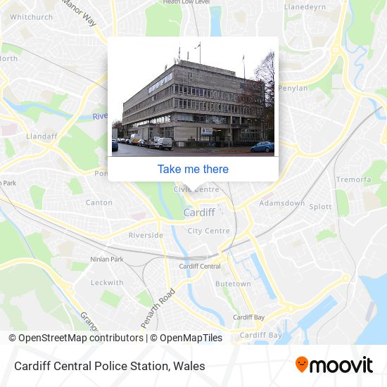 Cardiff Central Police Station map