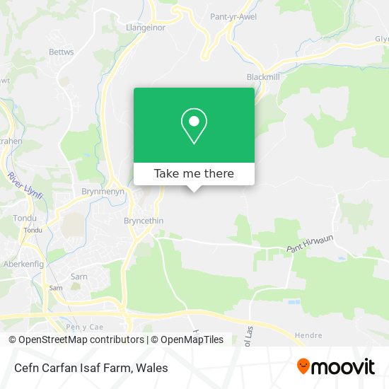 Cefn Carfan Isaf Farm map