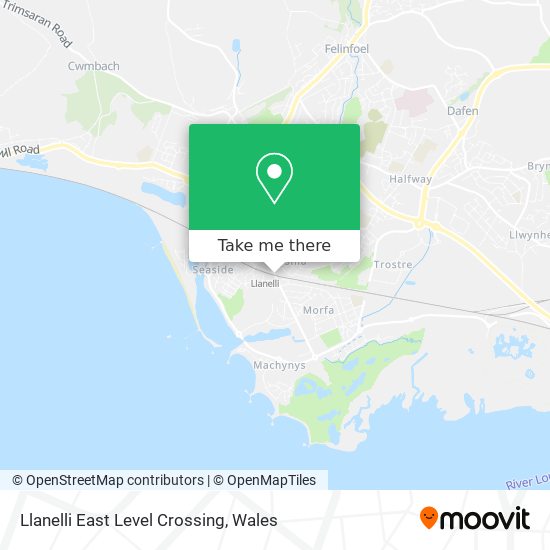 Llanelli East Level Crossing map