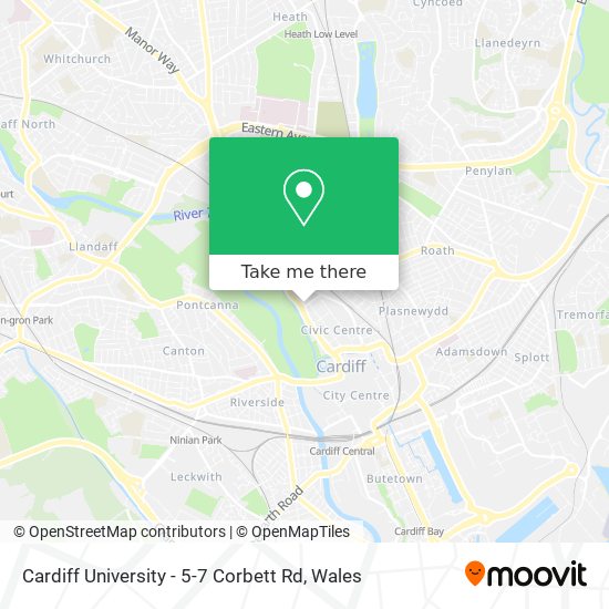 Cardiff University - 5-7 Corbett Rd map