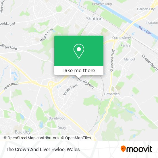 The Crown And Liver Ewloe map