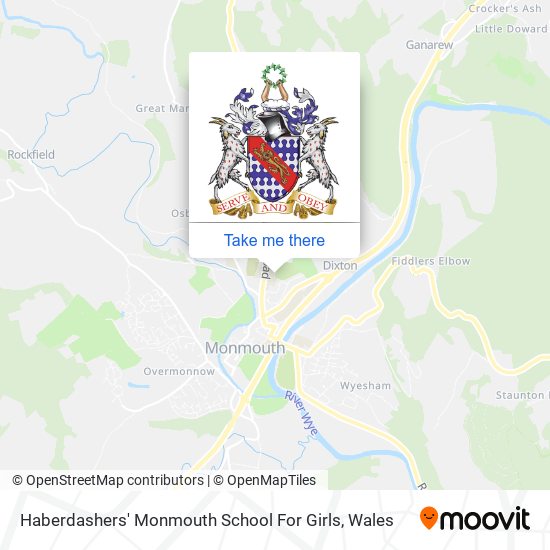 Haberdashers' Monmouth School For Girls map