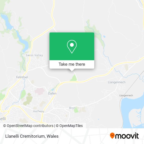 Llanelli Cremitorium map