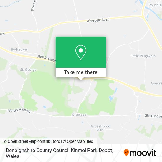 Denbighshire County Council Kinmel Park Depot map