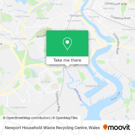 Newport Household Waste Recycling Centre map