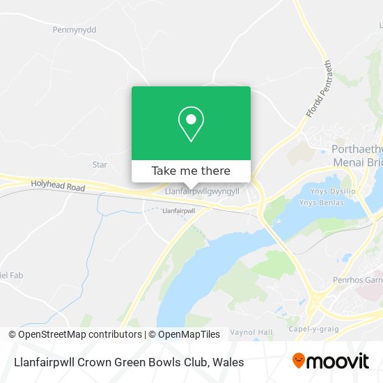 Llanfairpwll Crown Green Bowls Club map