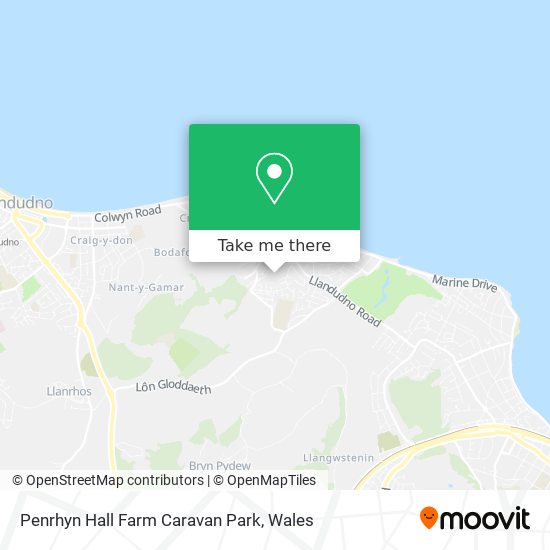 Penrhyn Hall Farm Caravan Park map