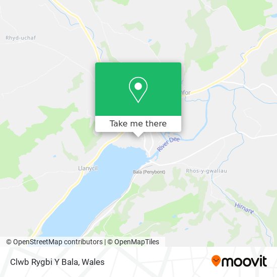 Clwb Rygbi Y Bala map