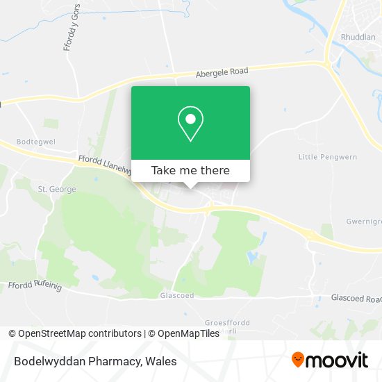 Bodelwyddan Pharmacy map