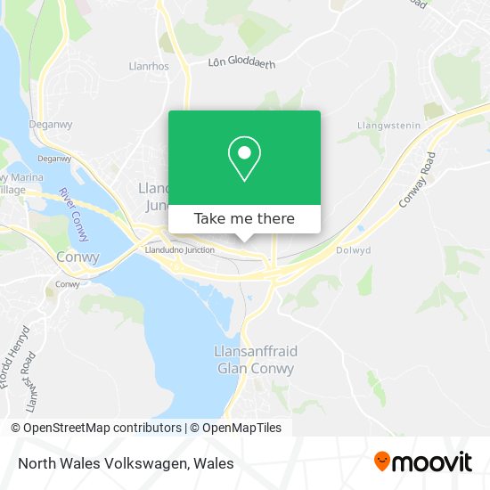 North Wales Volkswagen map