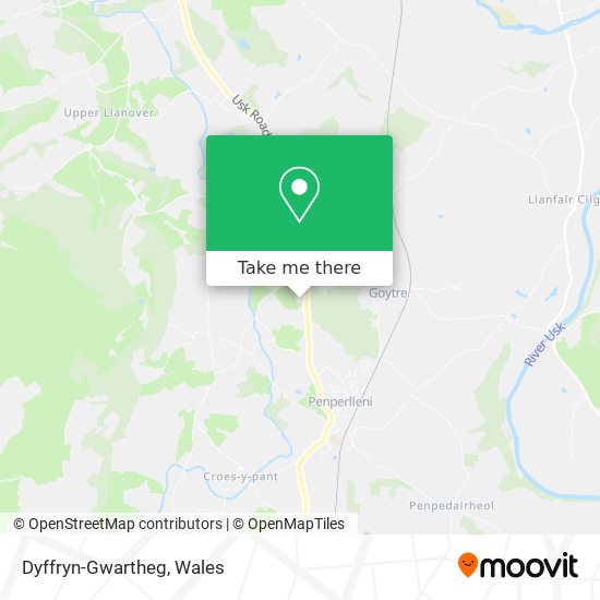 Dyffryn-Gwartheg map