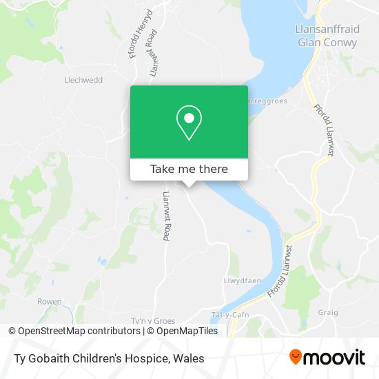 Ty Gobaith Children's Hospice map