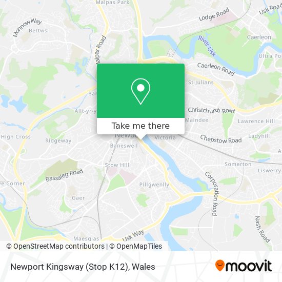 Newport Kingsway (Stop K12) map