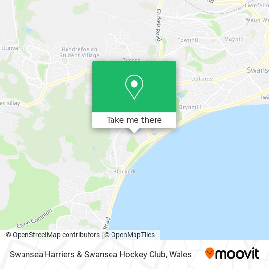 Swansea Harriers & Swansea Hockey Club map