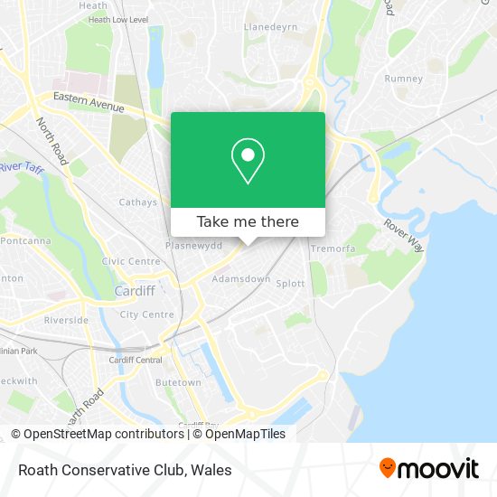 Roath Conservative Club map
