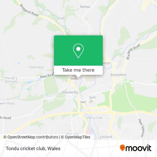 Tondu cricket club map