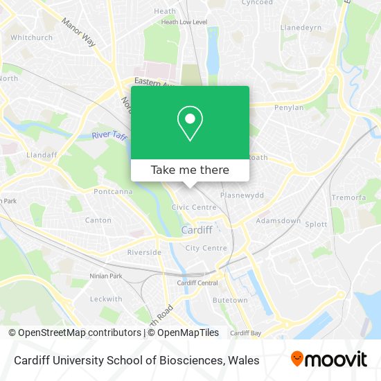 Cardiff University School of Biosciences map