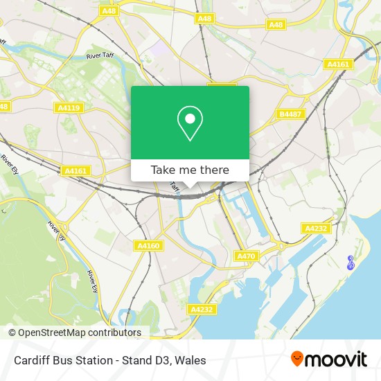 Cardiff Bus Station - Stand D3 map